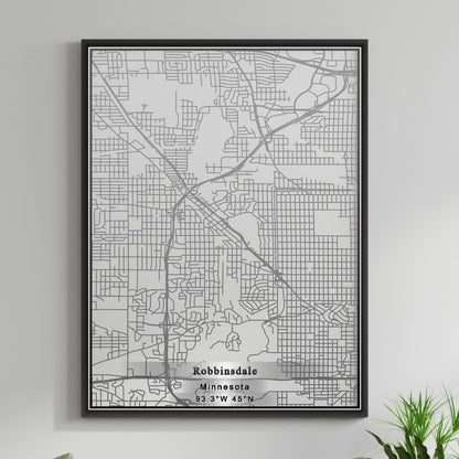 ROAD MAP OF ROBBINSDALE, MINNESOTA BY MAPBAKES