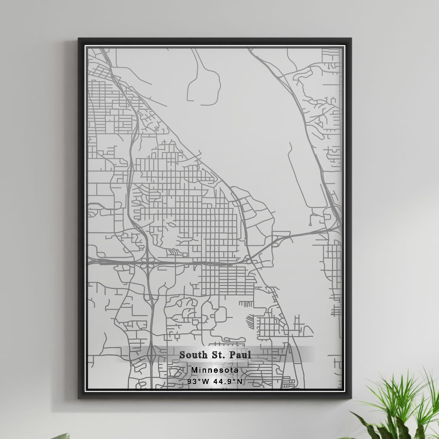 ROAD MAP OF SOUTH ST. PAUL, MINNESOTA BY MAPBAKES