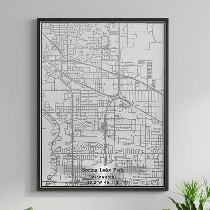 ROAD MAP OF SPRING LAKE PARK, MINNESOTA BY MAPBAKES