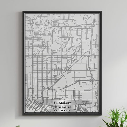 ROAD MAP OF ST. ANTHONY, MINNESOTA BY MAPBAKES