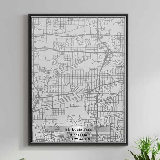 ROAD MAP OF ST. LOUIS PARK, MINNESOTA BY MAPBAKES