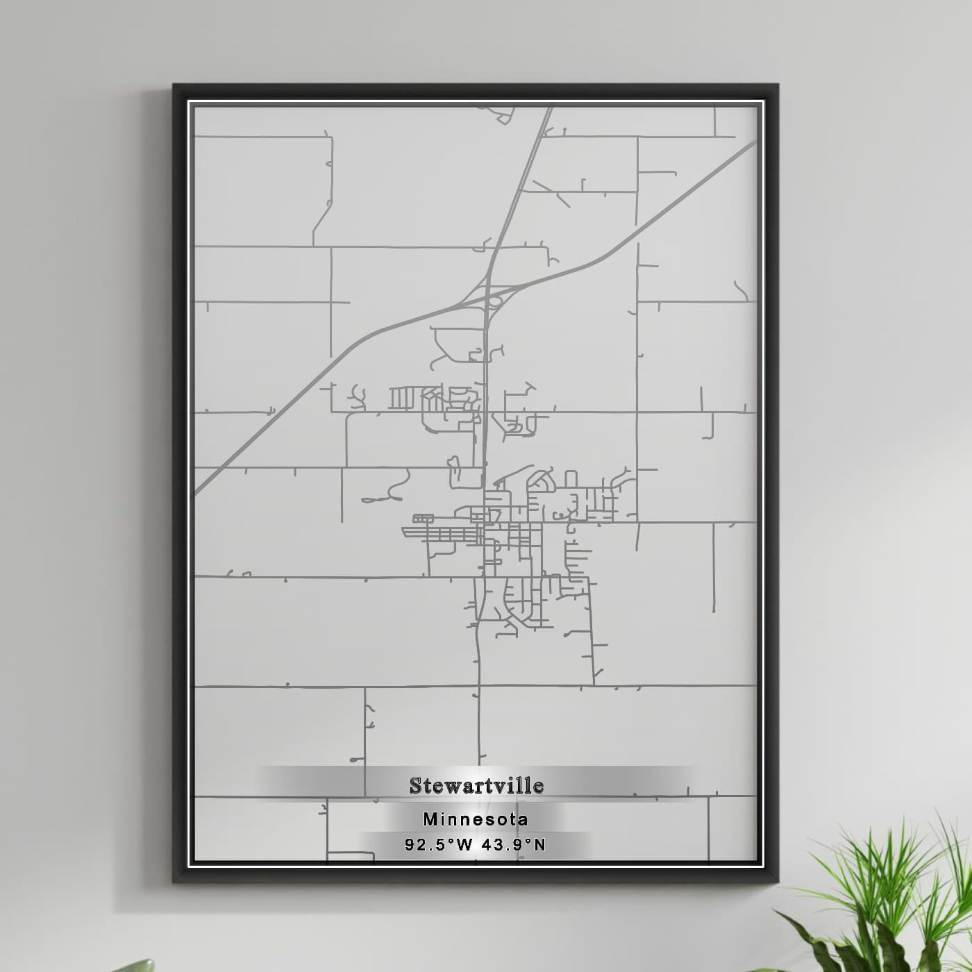 ROAD MAP OF STEWARTVILLE, MINNESOTA BY MAPBAKES