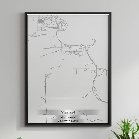 ROAD MAP OF VINELAND, MINNESOTA BY MAPBAKES