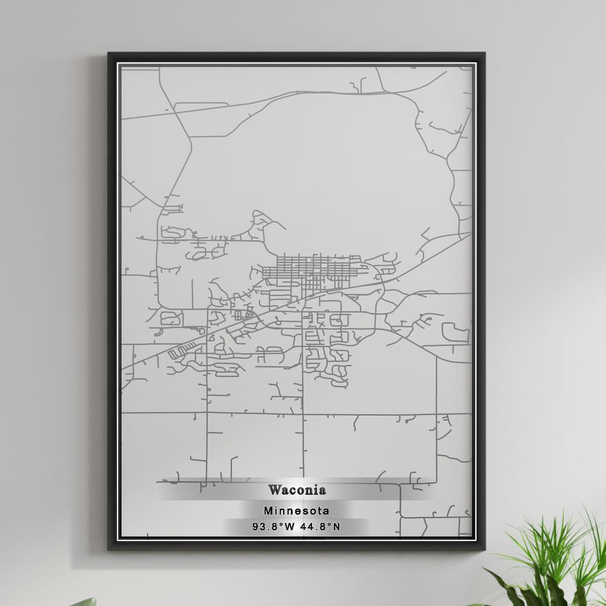 ROAD MAP OF WACONIA, MINNESOTA BY MAPBAKES