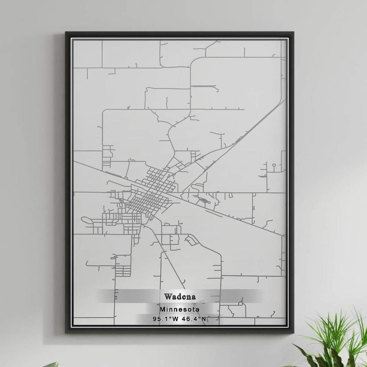 ROAD MAP OF WADENA, MINNESOTA BY MAPBAKES