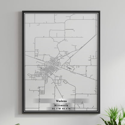 ROAD MAP OF WADENA, MINNESOTA BY MAPBAKES