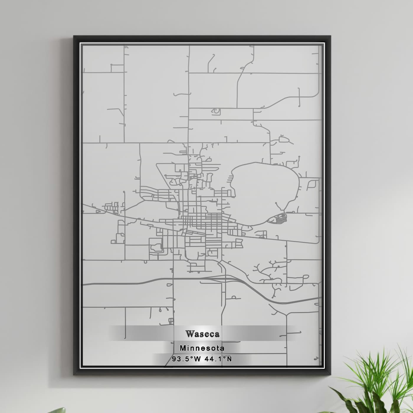 ROAD MAP OF WASECA, MINNESOTA BY MAPBAKES