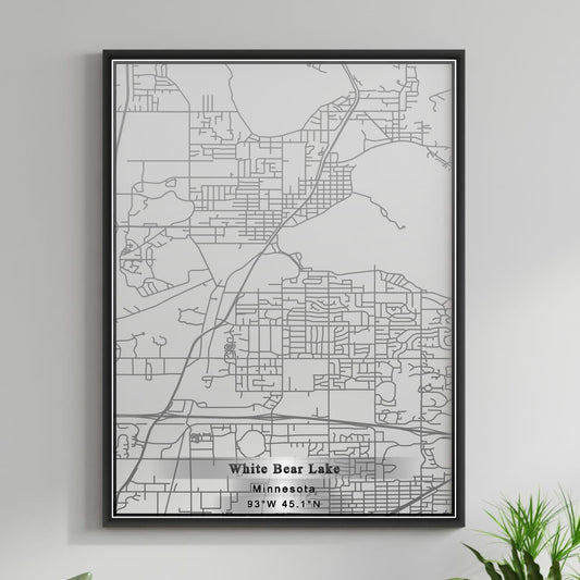 ROAD MAP OF WHITE BEAR LAKE, MINNESOTA BY MAPBAKES