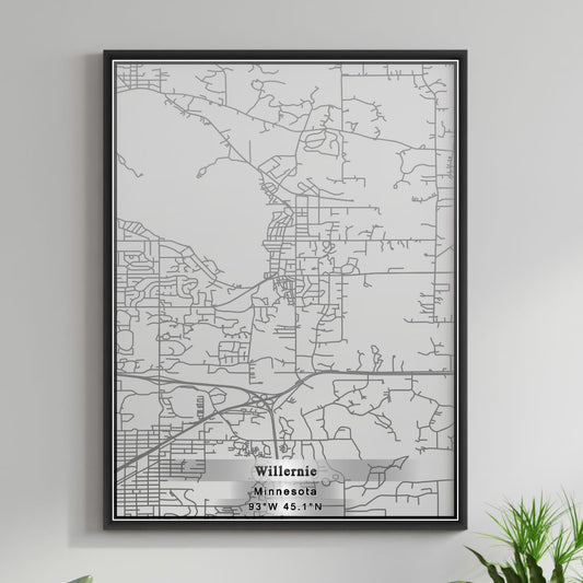 ROAD MAP OF WILLERNIE, MINNESOTA BY MAPBAKES