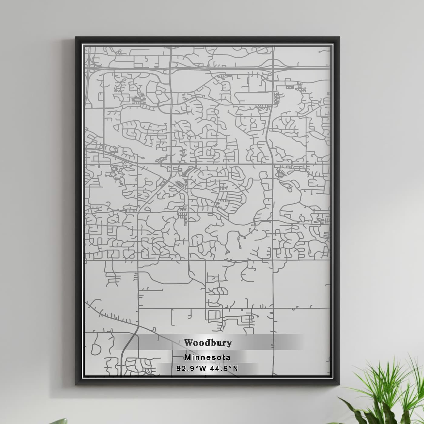 ROAD MAP OF WOODBURY, MINNESOTA BY MAPBAKES