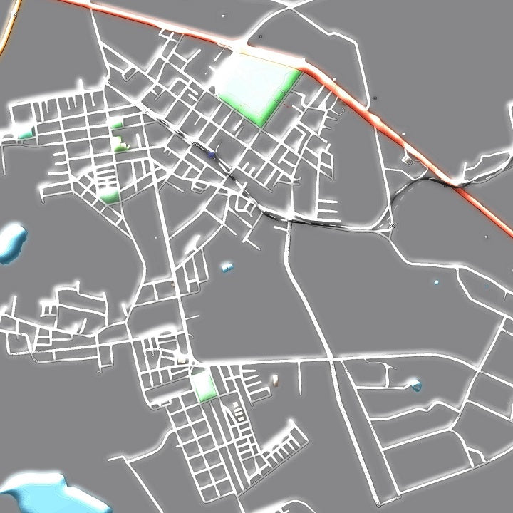 COLOURED ROAD MAP OF MIRANDA, BRAZIL BY MAPBAKES