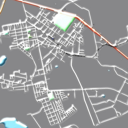 COLOURED ROAD MAP OF MIRANDA, BRAZIL BY MAPBAKES