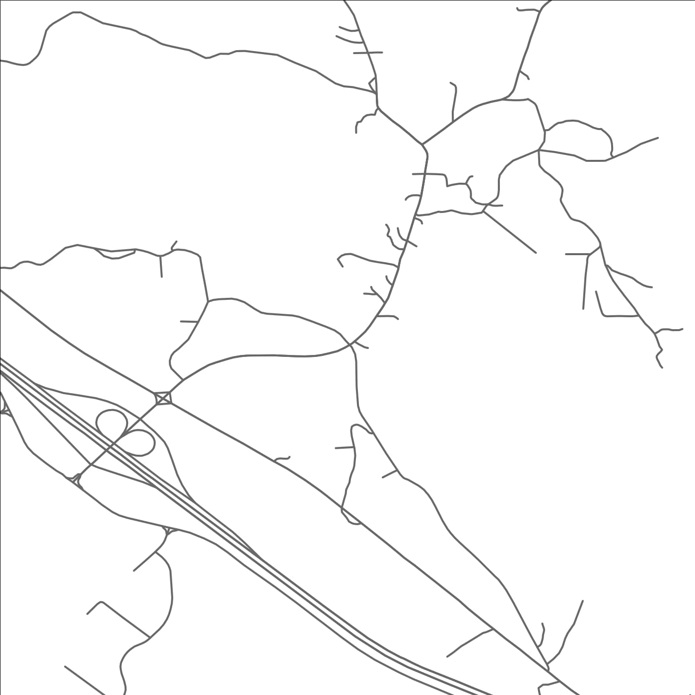 ROAD MAP OF BLUE SPRINGS, MISSISSIPPI BY MAPBAKES