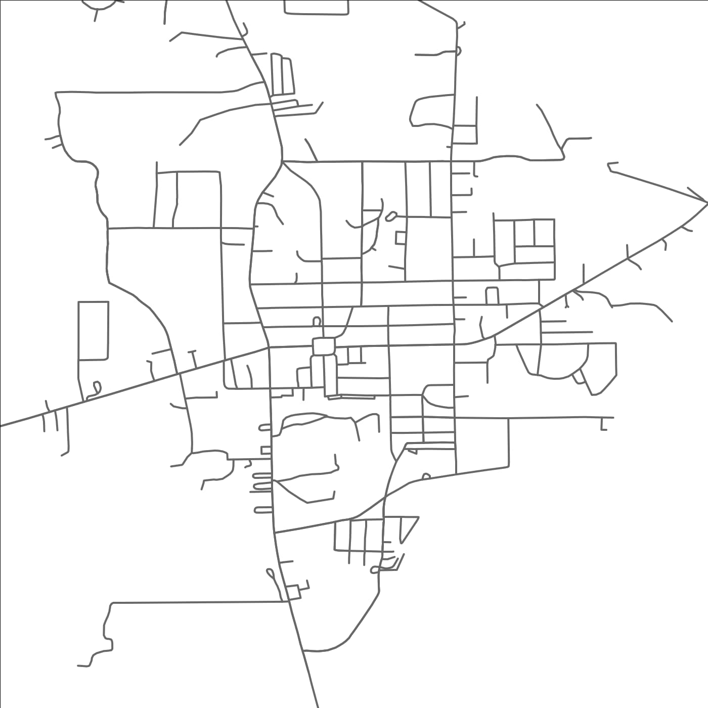 ROAD MAP OF BRUCE, MISSISSIPPI BY MAPBAKES