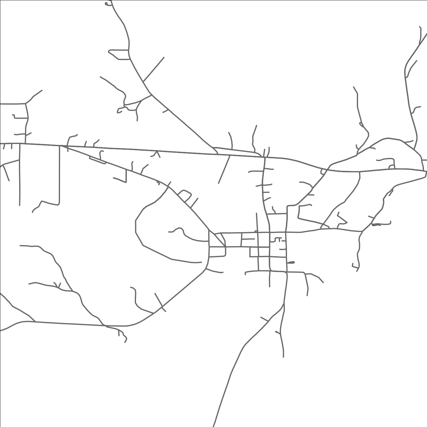 ROAD MAP OF DE KALB, MISSISSIPPI BY MAPBAKES