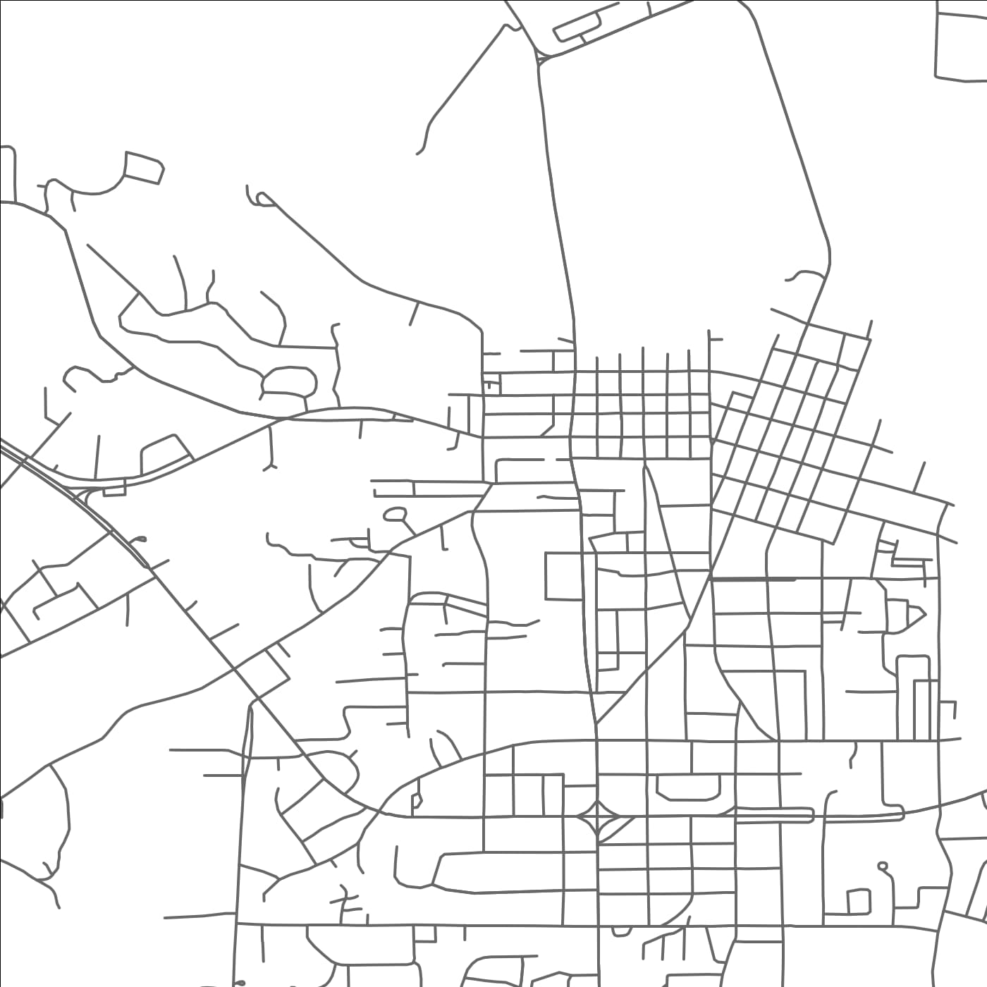 ROAD MAP OF GRENADA, MISSISSIPPI BY MAPBAKES