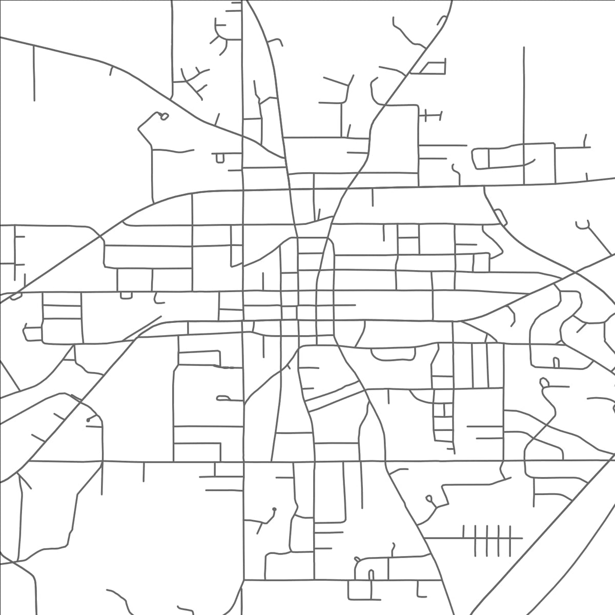 ROAD MAP OF KOSCIUSKO, MISSISSIPPI BY MAPBAKES