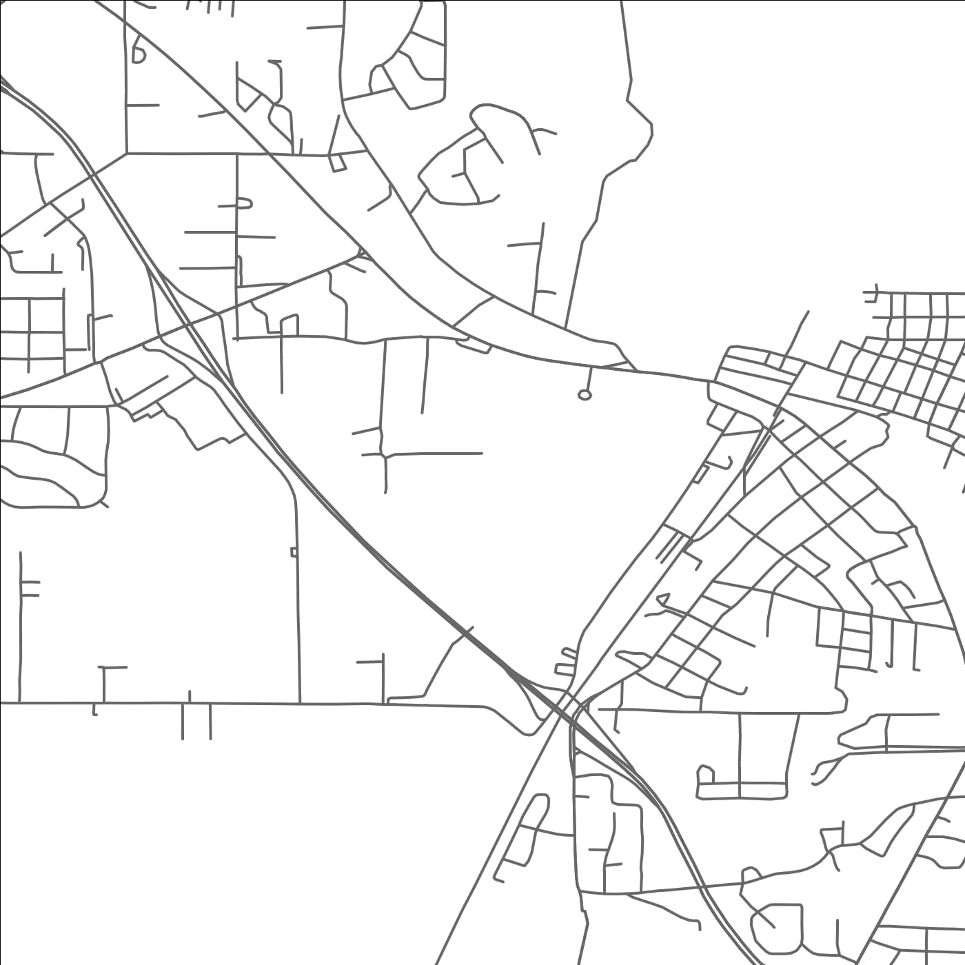 ROAD MAP OF NEW ALBANY, MISSISSIPPI BY MAPBAKES