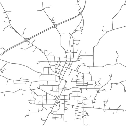 ROAD MAP OF WATER VALLEY, MISSISSIPPI BY MAPBAKES