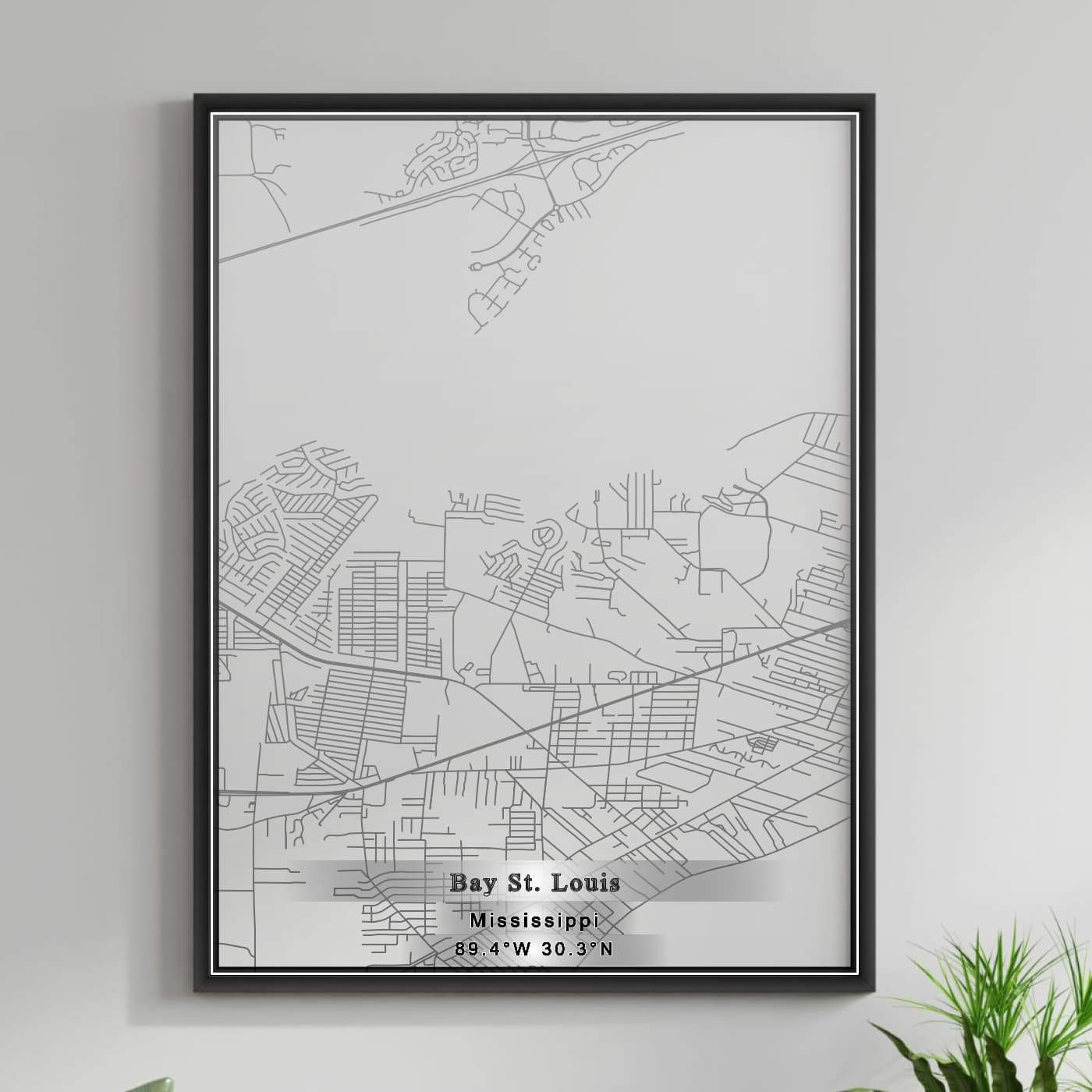 ROAD MAP OF BAY ST. LOUIS, MISSISSIPPI BY MAPBAKES