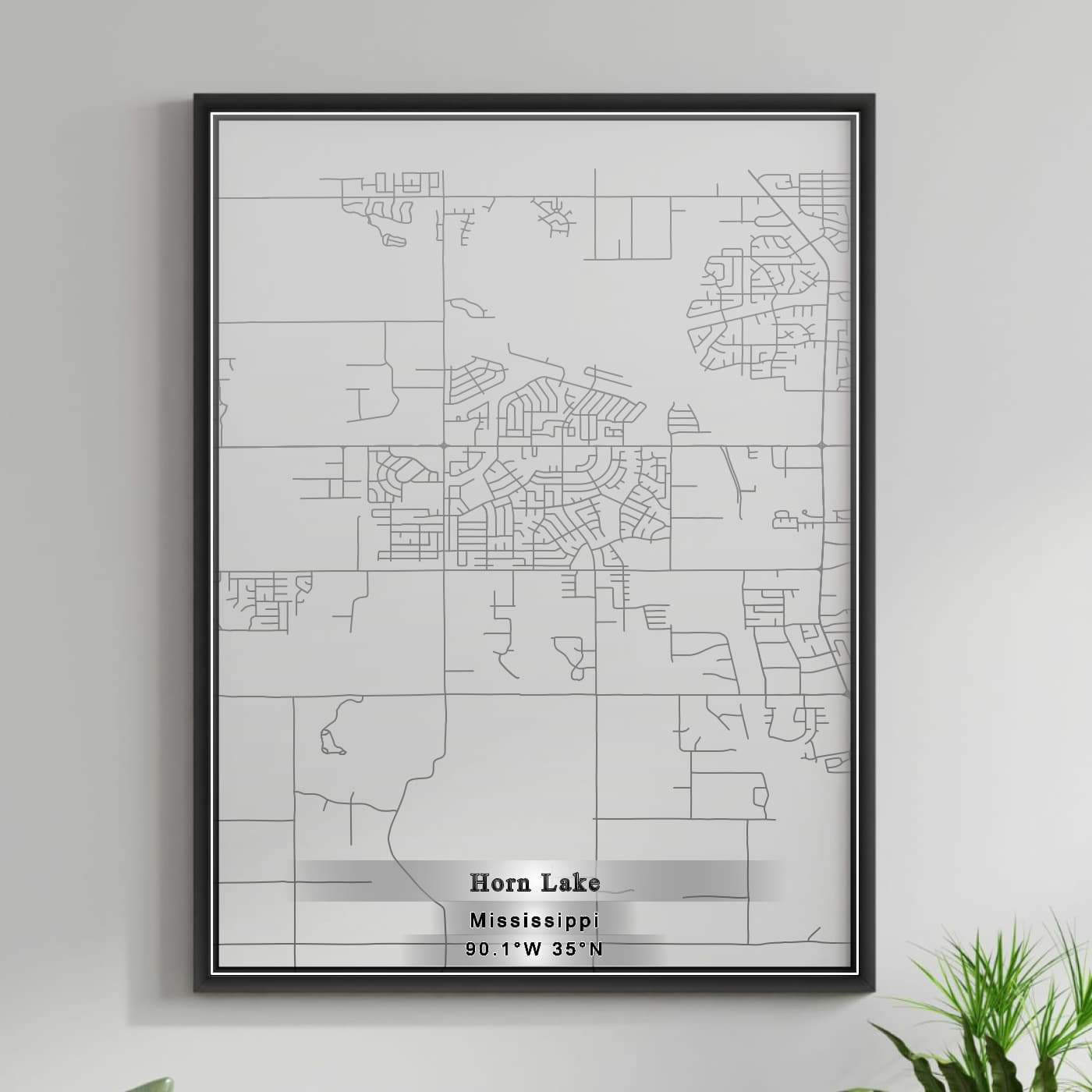 ROAD MAP OF HORN LAKE, MISSISSIPPI BY MAPBAKES