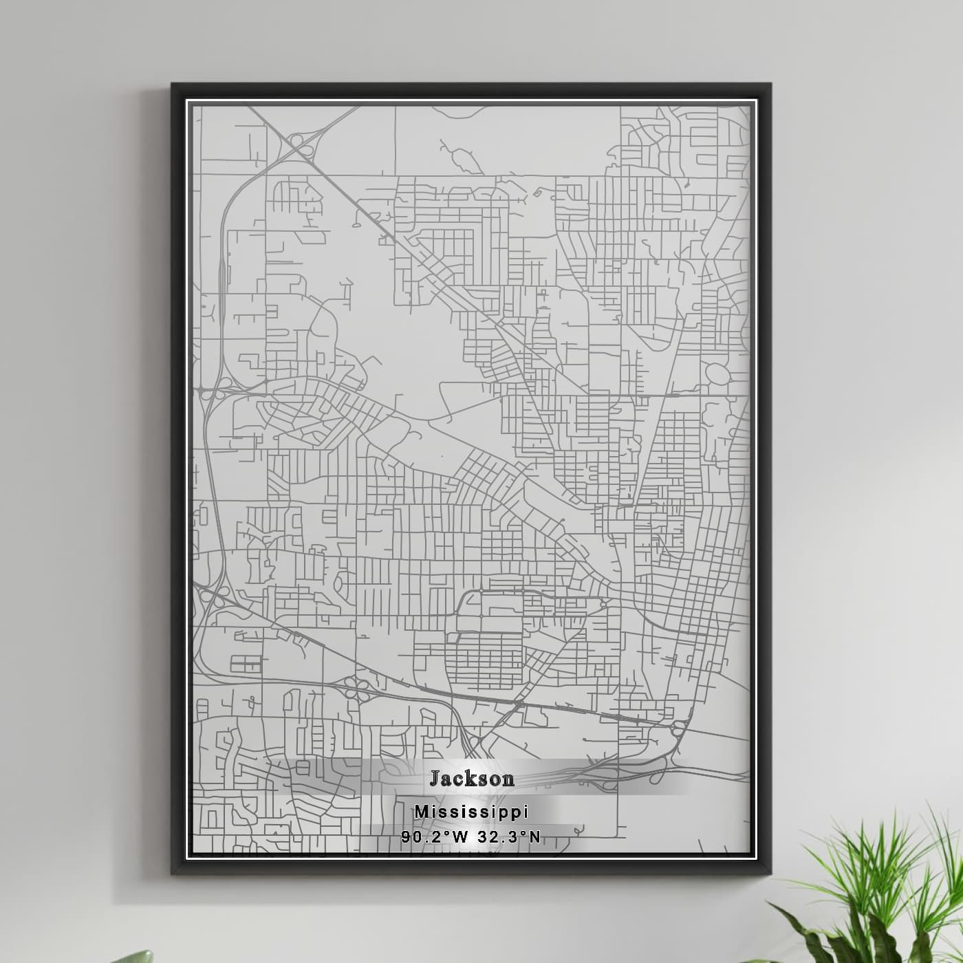 ROAD MAP OF JACKSON, MISSISSIPPI BY MAPBAKES