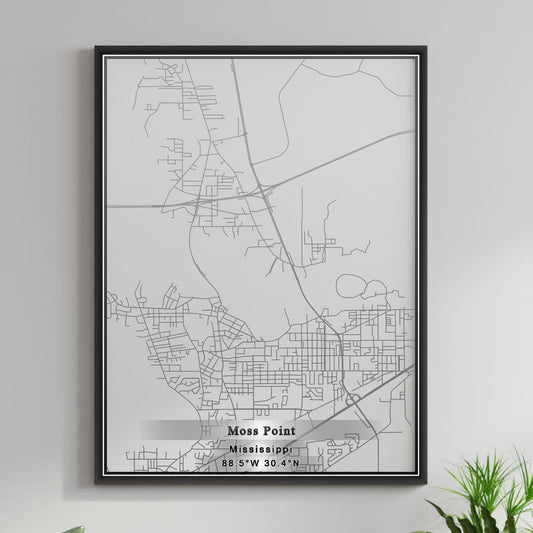 ROAD MAP OF MOSS POINT, MISSISSIPPI BY MAPBAKES