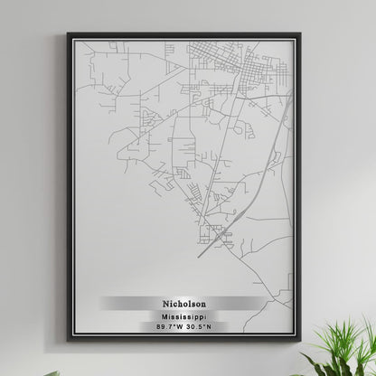 ROAD MAP OF NICHOLSON, MISSISSIPPI BY MAPBAKES