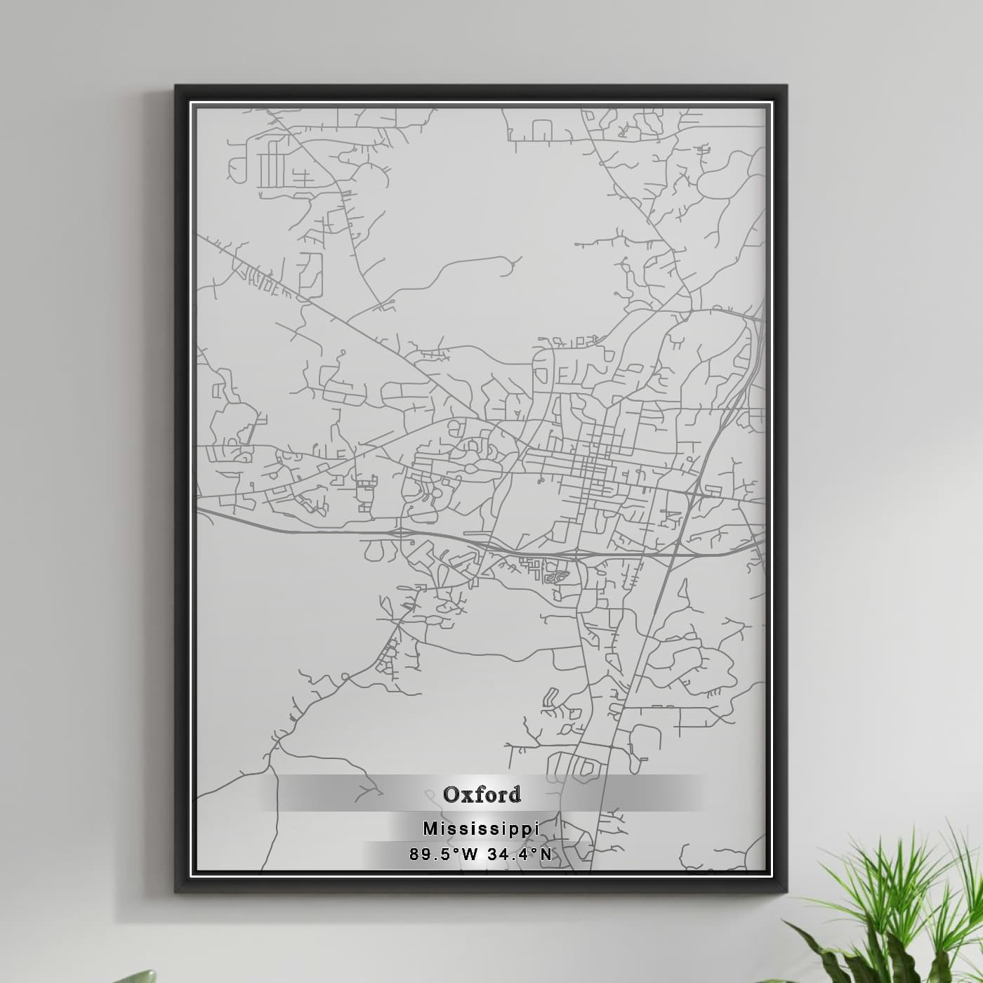 ROAD MAP OF OXFORD, MISSISSIPPI BY MAPBAKES