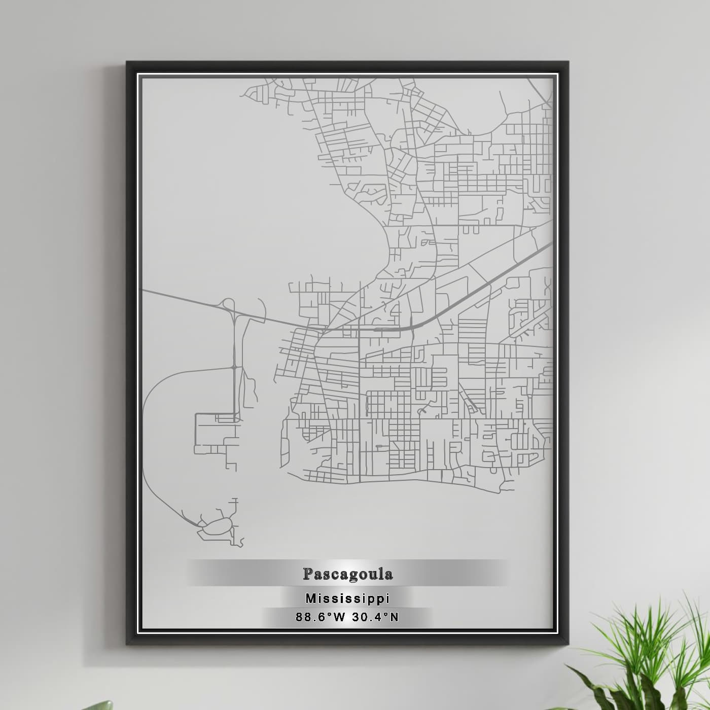 ROAD MAP OF PASCAGOULA, MISSISSIPPI BY MAPBAKES