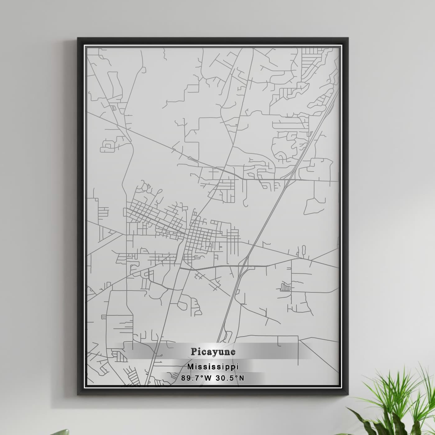 ROAD MAP OF PICAYUNE, MISSISSIPPI BY MAPBAKES