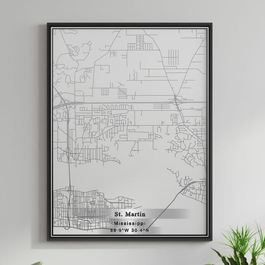 ROAD MAP OF ST. MARTIN, MISSISSIPPI BY MAPBAKES