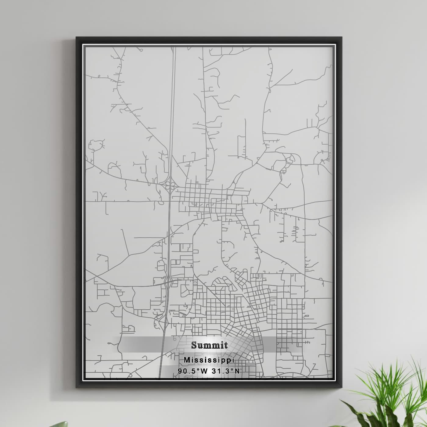 ROAD MAP OF SUMMIT, MISSISSIPPI BY MAPBAKES