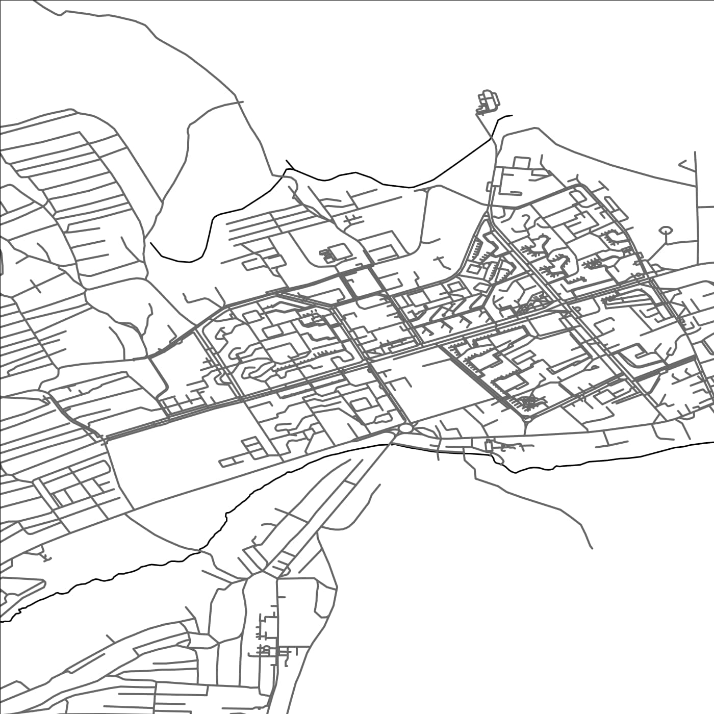 ROAD MAP OF ERDENET, MANGOLIA BY MAPBAKES