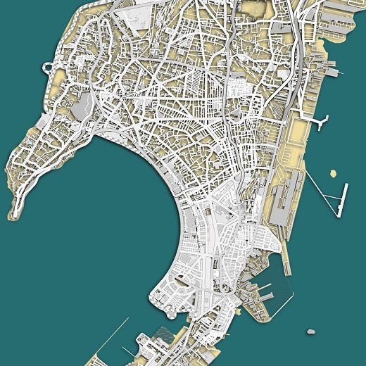 COLOURED ROAD MAP OF MUMBAI, INDIA BY MAPBAKES