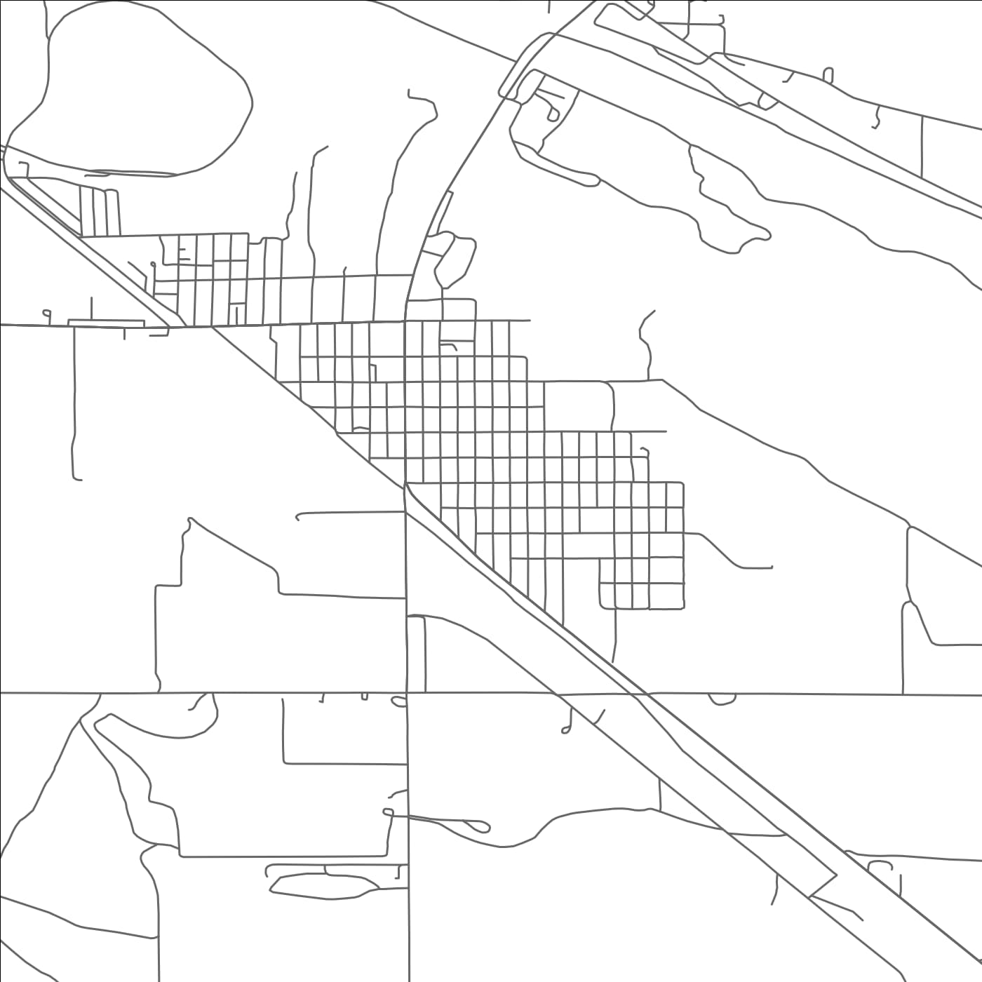 ROAD MAP OF BRIDGEPORT, NEBRASKA BY MAPBAKES