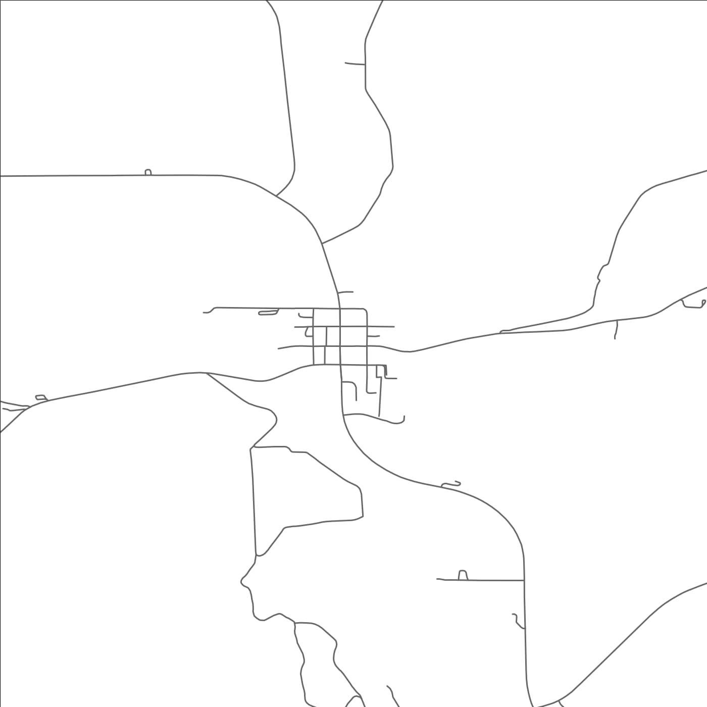 ROAD MAP OF CENTER, NEBRASKA BY MAPBAKES