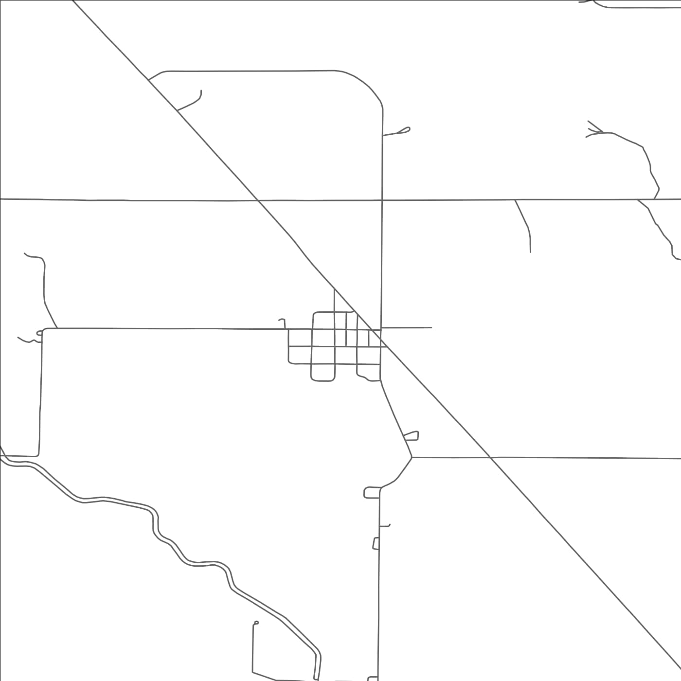 ROAD MAP OF COTESFIELD, NEBRASKA BY MAPBAKES