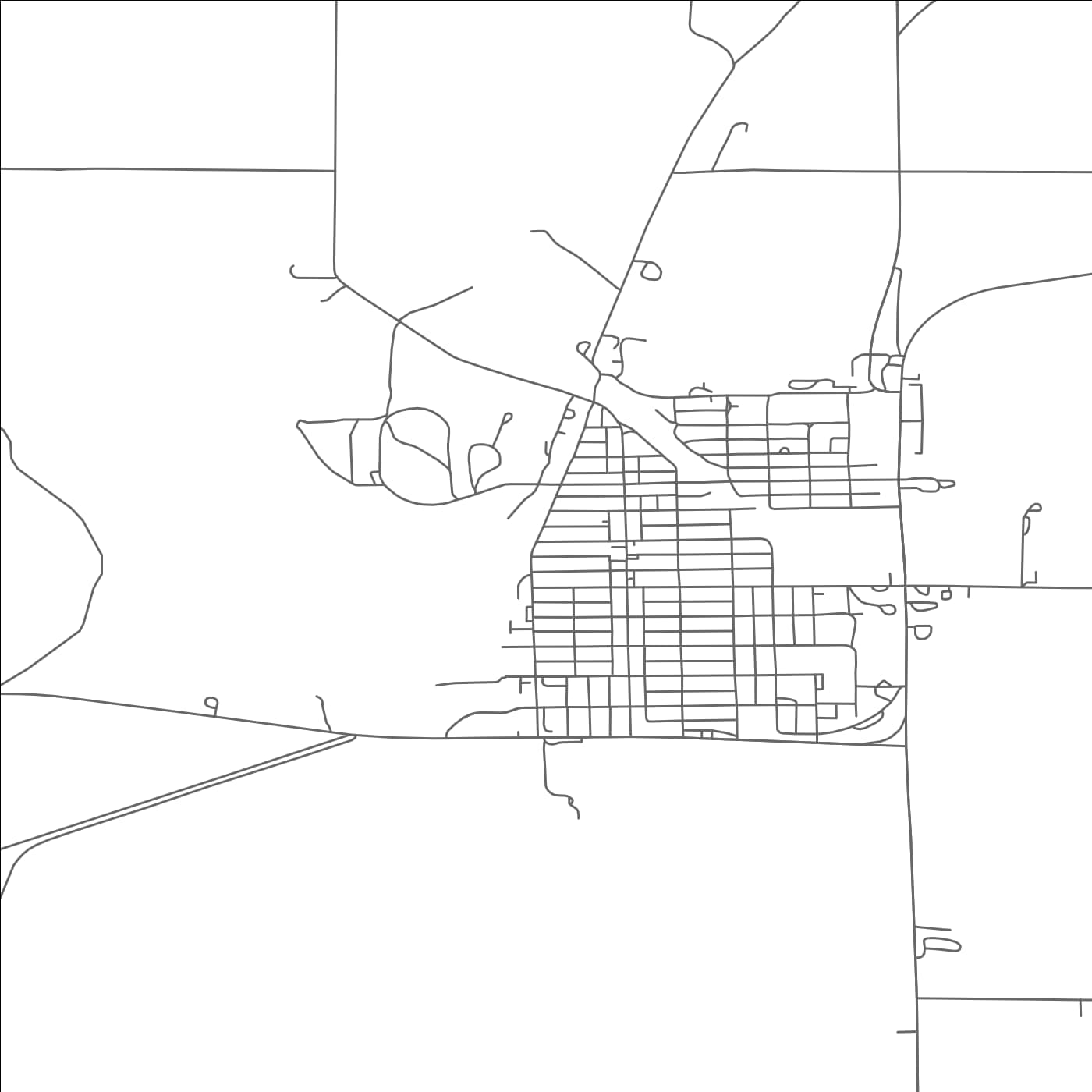 ROAD MAP OF CRAWFORD, NEBRASKA BY MAPBAKES