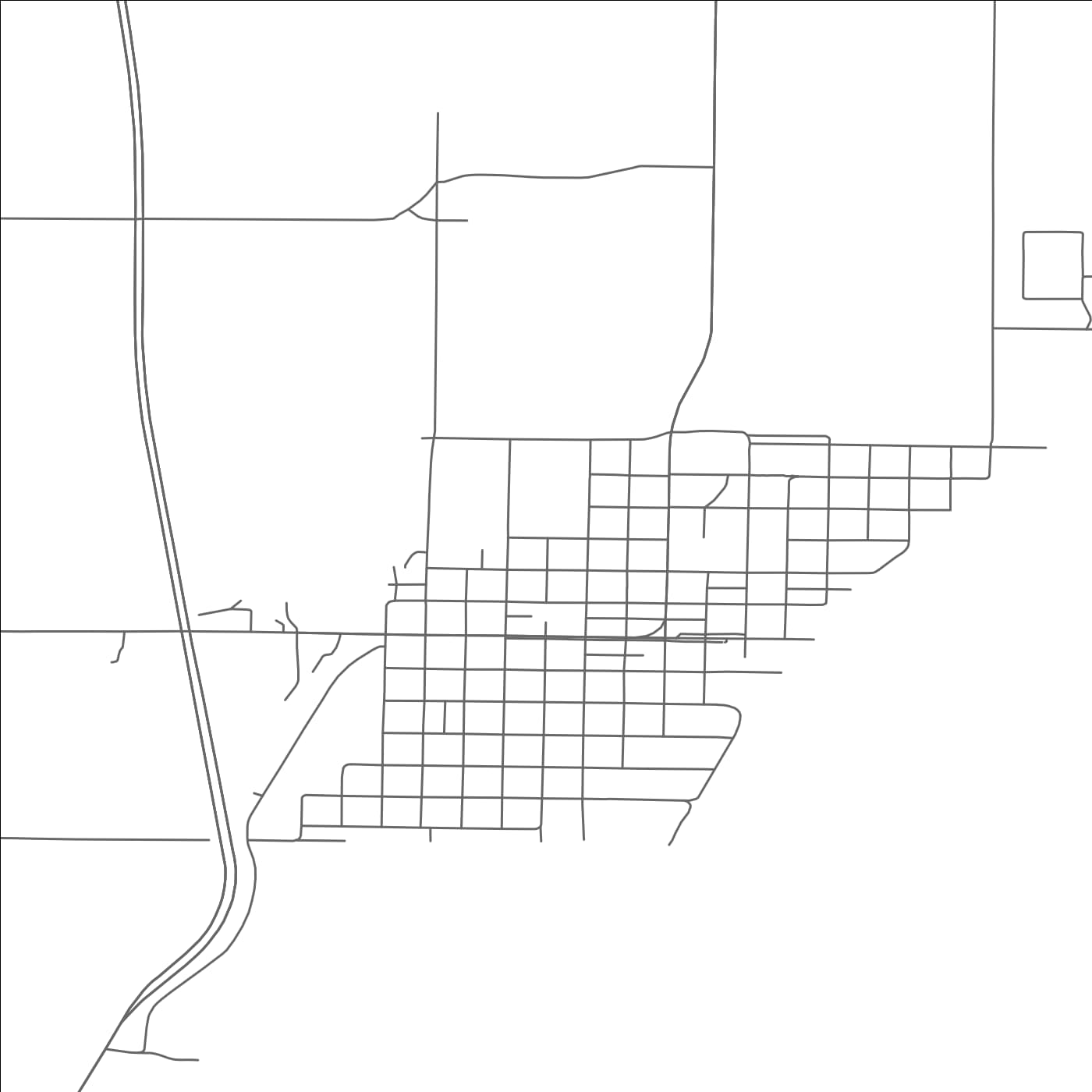 ROAD MAP OF DAKOTA CITY, NEBRASKA BY MAPBAKES