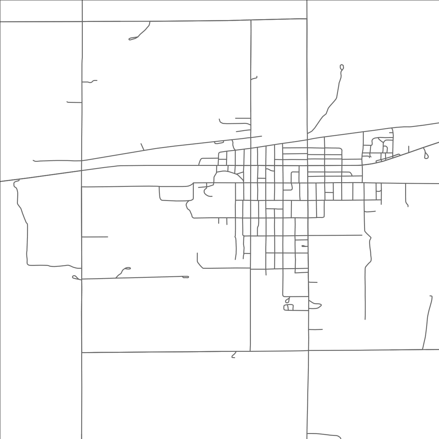 ROAD MAP OF RUSHVILLE, NEBRASKA BY MAPBAKES