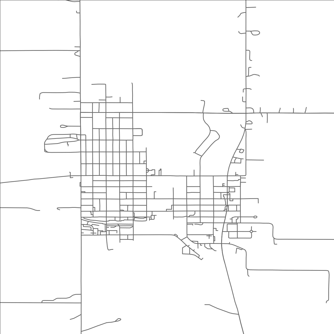 ROAD MAP OF TECUMSEH, NEBRASKA BY MAPBAKES