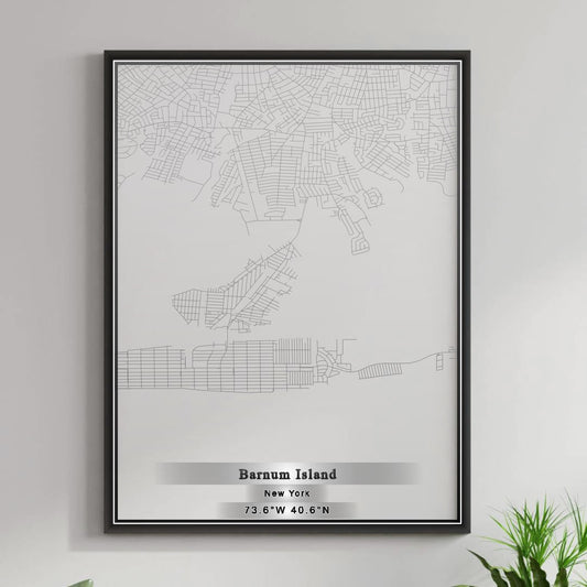 ROAD MAP OF BARNUM ISLAND, NEW YORK BY MAPBAKES