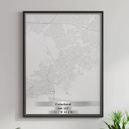 ROAD MAP OF CEDARHURST, NEW YORK BY MAPBAKES