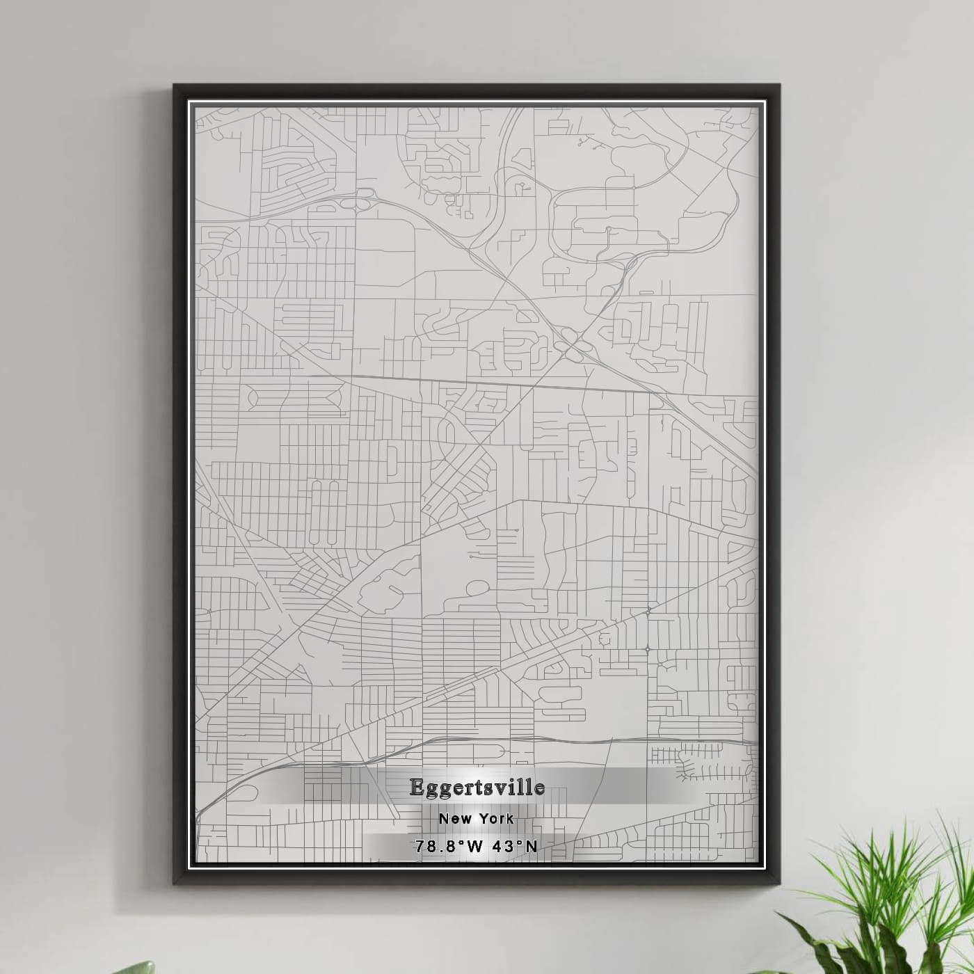 ROAD MAP OF EGGERTSVILLE, NEW YORK BY MAPBAKES