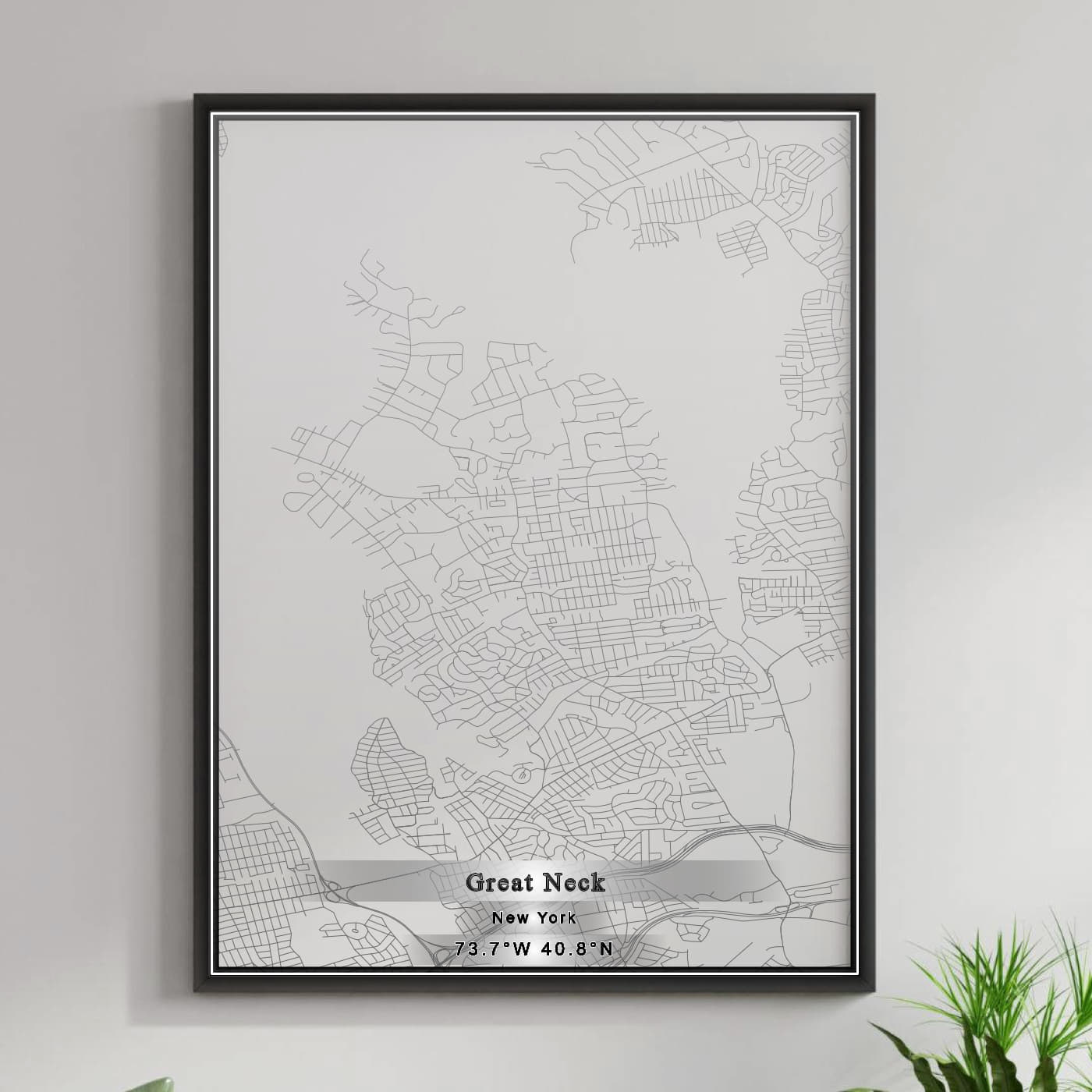 ROAD MAP OF GREAT NECK, NEW YORK BY MAPBAKES