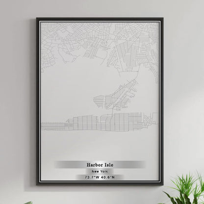 ROAD MAP OF HARBOR ISLE, NEW YORK BY MAPBAKES