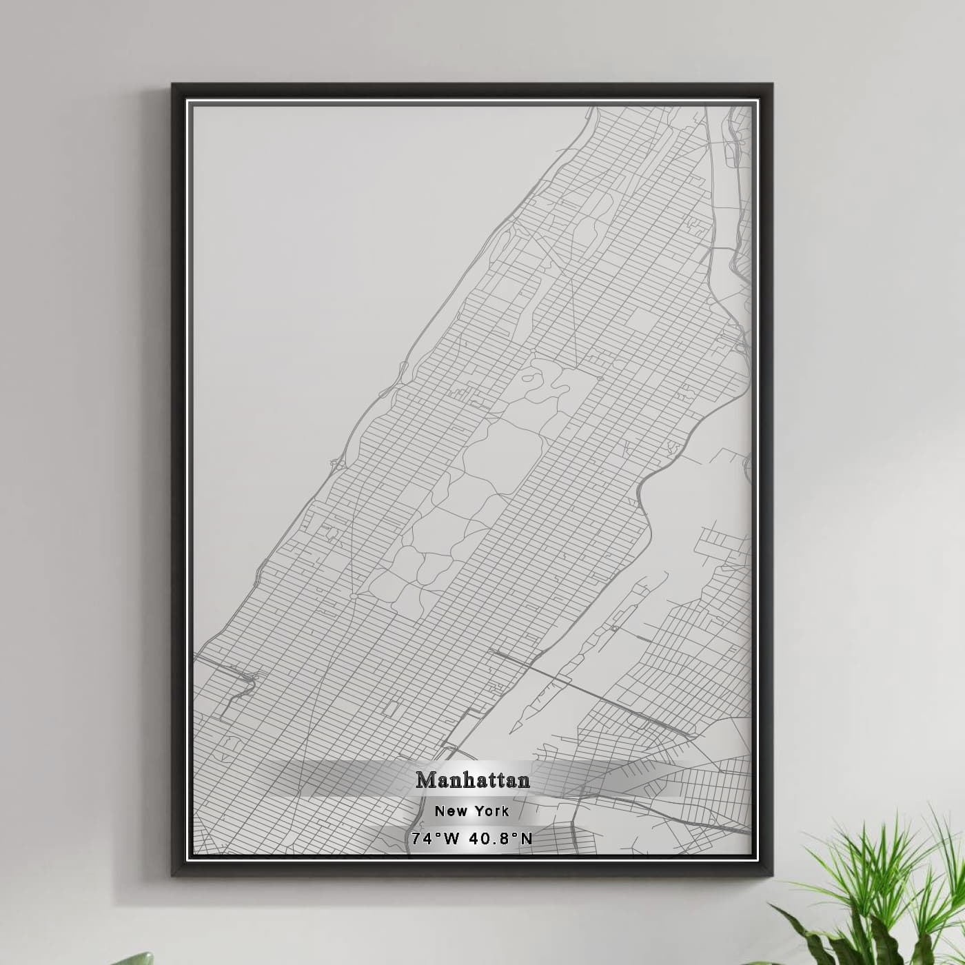 ROAD MAP OF MANHATTAN, NEW YORK BY MAPBAKES