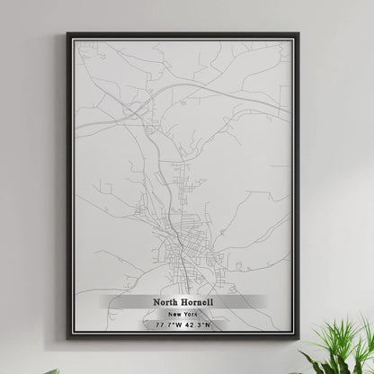 ROAD MAP OF NORTH HORNELL, NEW YORK BY MAPBAKES