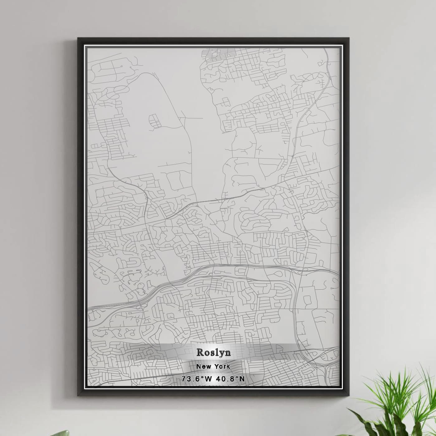 ROAD MAP OF ROSLYN, NEW YORK BY MAPBAKES